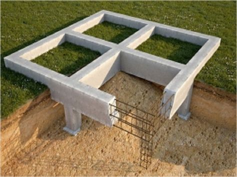 House On Pillars, Concrete Formwork, Different Types Of Houses, Architecture Foundation, Building Foundation, Concrete Footings, House Foundation, Precast Concrete, Backyard Diy Projects