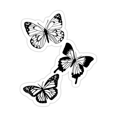 Stickers To Print Black And White, Edgy Stickers Aesthetic, Black Butterfly Stickers, Black Stickers Aesthetic Printable, Edgy Stickers, Black And White Butterflies, Y2k Stickers, Handmade Journals Diy, Stickers Cool