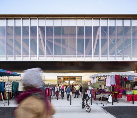 © Luc Boegly Timber Roof, Glazed Walls, Public Building, Urban Spaces, Roof Light, Architecture Photo, Ancient Greece, Urban Design, Public Space