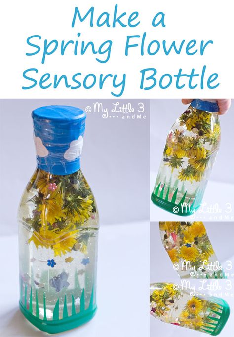 Spring Flower Sensory Bottle @Corinne Tollett-Carr Flower Sensory, Discovery Bottles, Sensory Bottle, Kids Craft Room, Educational Toys For Toddlers, Spring Preschool, Sensory Bottles, The Natural World, Spring Theme