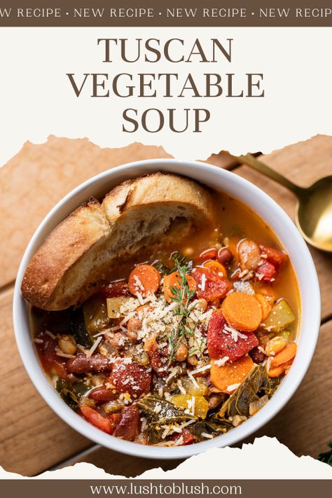 Three Bean Soup, Tuscan Vegetable Soup, Vegetable Potato Soup, Vegetable Bean Soup, Soup Minestrone, Vegetarian Eating, Bean And Vegetable Soup, Soup Vegetable, Tuscan Soup