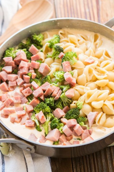 Pasta Broccoli Recipes, Ham And Broccoli Pasta, Ham And Broccoli, Pasta Broccoli, Ham Pasta, Macaroni Cheese Recipes, Nice Recipes, Broccoli Pasta, Stuffed Pasta Shells