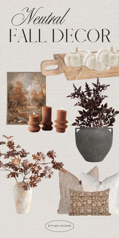 Searching for cozy fall home decor? We bet a *venti* PSL you'll be obsessing over these neutral fall decor ideas as much as we are! In 2024, modern fall decor trends are full of deep jewel tones & moody fall room decor - and we are *here* for it! Whether you just want to browse some pretty fall decor inspiration, or want to plan your fall house decor /c fall apartment decor in advance - *these* are the simple fall home decor ideas you need to see! (+Fall living room decor, fall mantle decor)