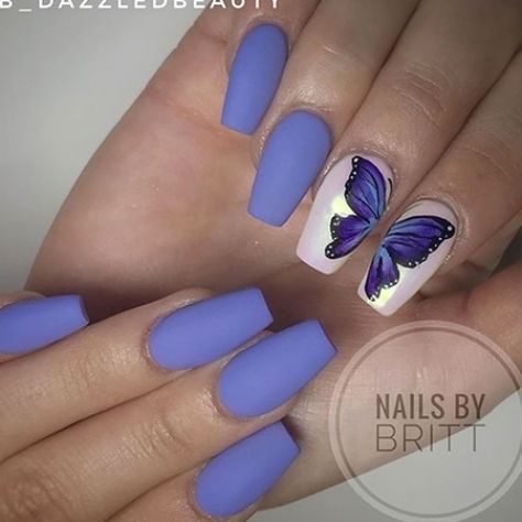 Cute Nail Colors For Spring, Wing Nail Art, Olive Nails, Cute Nail Colors, Brown Acrylic Nails, Spring Butterfly, Coffin Nails Matte, Butterfly Nails, Floral Nail Designs