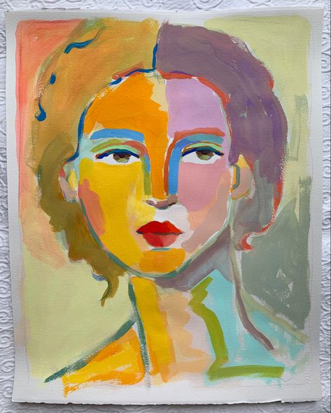 Fauvism Art Paintings, Fauvism Drawing, Fauvism Art Ideas, Fauvism Portrait, Easy Portrait Painting, Fauvism Painting, Fauvism Art, Arches Watercolor, Watercolor Face