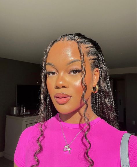 Parting Hair, Short Box Braids Hairstyles, Braided Cornrow Hairstyles, Quick Braided Hairstyles, Cute Box Braids Hairstyles, Protective Hairstyles Braids, Pretty Braided Hairstyles, Hairdos For Curly Hair, Girls Hairstyles Braids