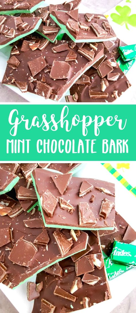 Grasshopper Mint Chocolate Bark Recipe #stpatricksday Mint Chocolate Bark Recipe, Mint Bark, Easy Spring Recipes, Cooking Decorating, Chocolate Bark Recipe, Candy Bark, Best Chocolate Desserts, Bark Recipe, Chocolate Bark