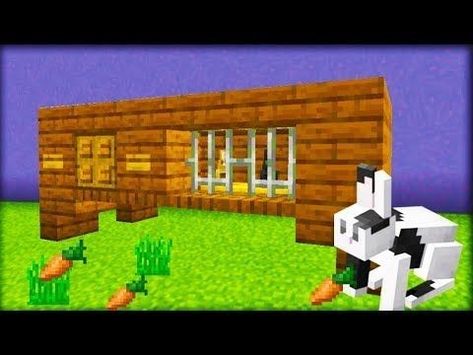 Rabbit House, Minecraft Farm, Easy Minecraft Houses, Minecraft House Tutorials, Cool Minecraft Houses, Minecraft Room, Cute Minecraft Houses, Minecraft Furniture, Rabbit Hutch