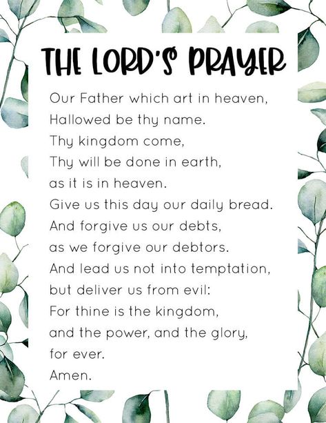 Free Printables for Christians - Frosting and Confetti The Lord's Prayer Printable, Lord's Prayer Printable, Teacher Prayer, Lords Prayer, Christian Worship, The Lord's Prayer, Lord’s Prayer, Bible Journaling Ideas Drawings, How To Pray