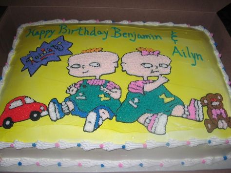 Rugrats Phil & Lil Cake — Children's Birthday Cakes Baby Shower Brunch Food, Baby First Birthday Themes, Fraternal Twins, Baby Reveal Party, Twins 1st Birthdays, Baby Shower Favors Girl, Baby Shower Brunch, First Birthday Themes, Twins Baby Shower