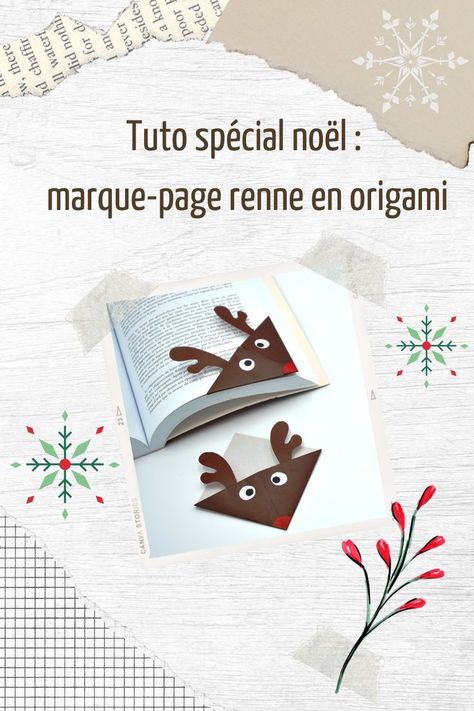 Comment fabriquer un marque-page renne en papier origami Marque Page Diy, Origami Reindeer, Noel Diy, Reindeer, Origami, Art