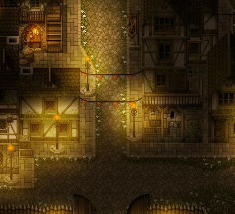 Entrada do Vilarejo: por LukeWinchester Grid Rpg, Vila Medieval, Pixel City, Game Level Design, Game Map, Dnd World Map, Battle Map, Fantasy World Map, Pixel Art Tutorial