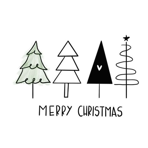 Handrawn Christmas Card, Christmas Card Simple, Christmas Cards Drawing, Handcrafted Christmas Cards, Cute Christmas Cards, Christmas Doodles, Christmas Card Art, Karten Design, Homemade Christmas Cards