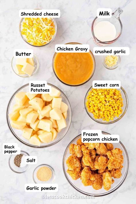 KFC Famous bowl (copycat) recipe. - Let’s Cook Chicken! Kfc Bowls Copycat, Homemade Kfc Bowl, Diy Kfc Famous Bowl, Kfc Chicken Bowl Recipe, Kfc Bowl Recipe, Kfc Famous Bowl Recipe, Kfc Famous Bowl, Chicken Bowl Recipe, Kfc Recipe