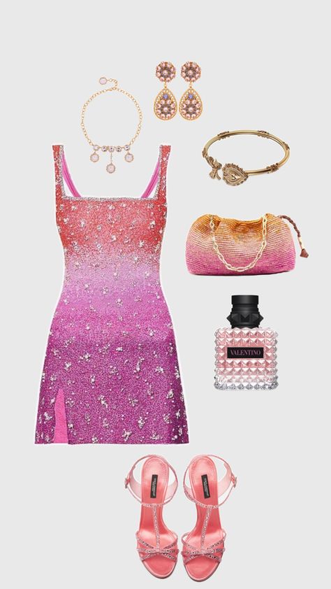 outfit, dolce and gabbana, valentino fragrance Sparkly Outfit, Sparkly Outfits, Ibiza Outfits, Party Fits, Outfit Plan, Cowgirl Outfits, Sparkly Dress, Fancy Outfits, Pretty And Cute