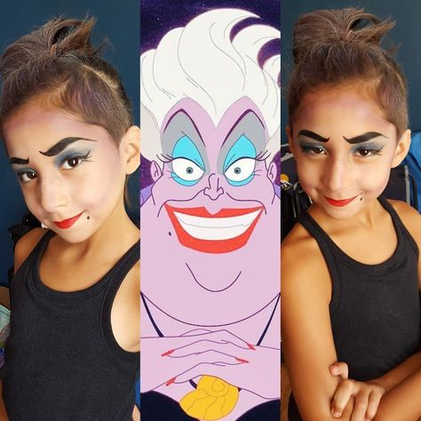 Disney villains Ursula Ursula Makeup Easy, Ursula Face Paint, Easy Ursula Makeup, Easy Ursula Makeup Looks, Ursula Make Up Halloween, Ursula Eyeshadow, Ursula Makeup, Disney Villains, Eye Makeup Tutorial