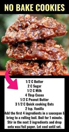 No Bake Chocolate Oatmeal Cookies, Oatmeal No Bake Cookies, Easy No Bake Cookies, Chocolate Oatmeal Cookies, Baking Recipes Cookies, Chocolate Oatmeal, Bake Cookies, Easy Cookie Recipes, Easy Cookies