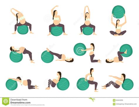 Ways to help ease some of the aches and pains of pregnancy. Also great for laboring!! Birthing Ball Exercises, Pregnancy Exercise Ball, Best Pregnancy Workouts, Prenatal Yoga Poses, Ball Yoga, Pregnancy Workout Videos, Pregnancy Exercise, Birthing Ball, Pregnancy Pain