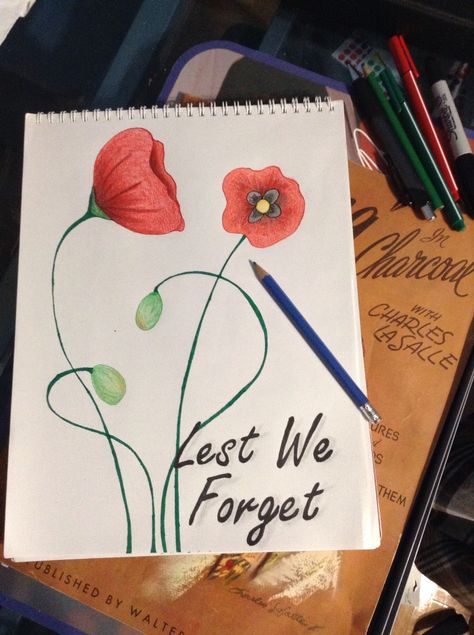 Lest we forget, a simple drawing of poppies for Remembrance Day. Remembrance Day Drawings Easy, Remembrance Day Poster, Remembrance Day Drawings, Remembrance Day Pictures, Poppy Poster, Remembrance Day Posters, Blackout Poetry Art, Easy Pictures To Draw, Remembrance Day Art