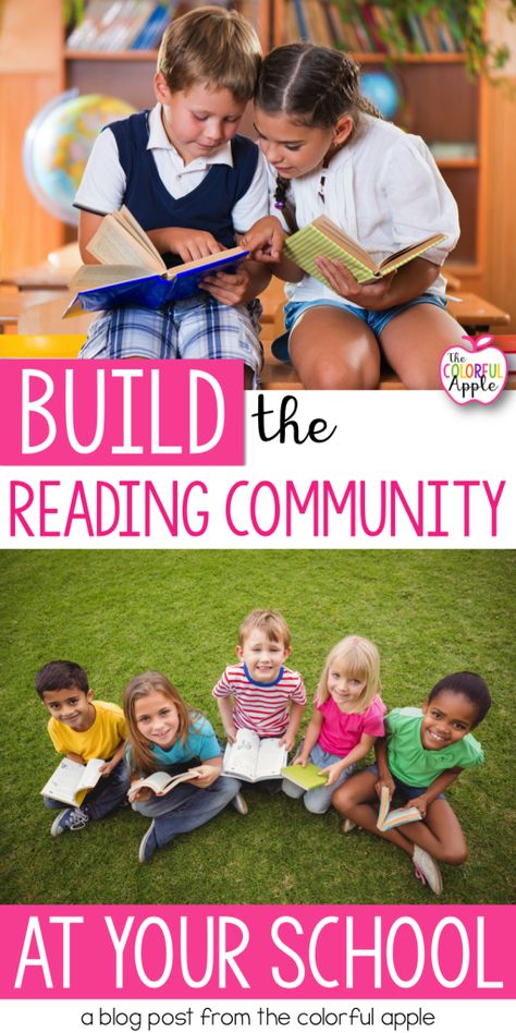 A school reading community is created when students, teachers, staff and families are all invested in the reading experience.  It is a community in which books are celebrated and enjoyed by all! Here are some ideas for creating a school reading community! Reading Engagement Strategies, Elementary Reading Comprehension, Small Group Reading Activities, Elementary Reading Activities, Reading Fair, Upper Elementary Reading, Reading Buddies, Reading Lesson Plans, Reading Comprehension Lessons