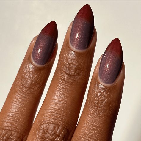 Velvet Nail Tips, Plum Nails Design, Nail Art Fall Autumn, Purple Shimmer Nails, November Nails Fall Gel, Fall Fingernails, Cinnamon Nails, Cranberry Nails, Pink Sparkle Nails