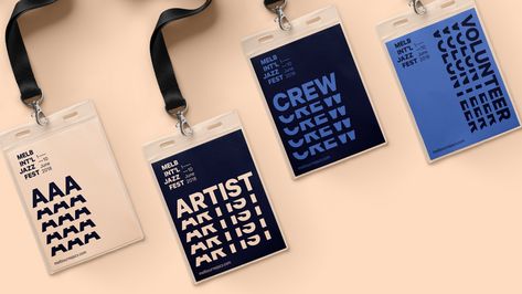 Event Badge Design, Event Badges, Identity Card Design, Minimal Shirt Design, Mises En Page Design Graphique, Event Id, Foto Top, Professional Business Card Design, Jazz Fest