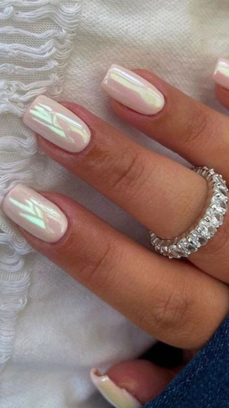 Nude Chrome, Stars Nails, White Chrome Nails, Nagellack Trends, Chrome Nails Designs, Nagel Tips, Her Nails, Pearl Nails, Nails 2024