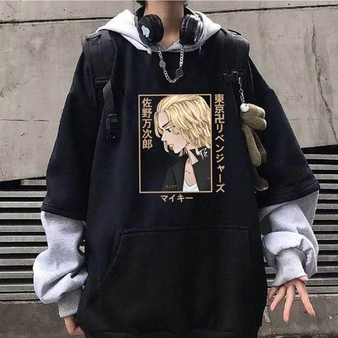 Hip Hop Sweatshirts, Anime Hoodie, Comfy Hoodies, الرسومات اللطيفة, Anime Outfits, Tokyo Revengers, Look Cool, Gotham, Hoodie Print