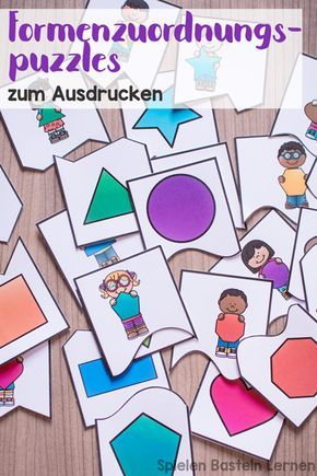 Mit diesen einfachen Formen-Zuordnungspuzzles macht es kleinen Kindern Spaß, Formen wie Rechteck, Quadrat, Herz, Stern, usw. zu lernen. Toll für Kindergarten, Vorschule und 1. Klasse. Learn Crafts, Shape Matching, Simple Shapes, Montessori, Activities For Kids, Kindergarten, Preschool, Kids Rugs, Arts And Crafts