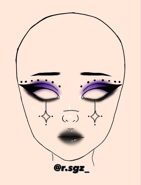 Goth Eye Makeup, Halloweenský Makeup, Makeup Charts, Anime Eye Makeup, Drag Make-up, Punk Makeup, Makeup Drawing, Makeup Face Charts, Graphic Makeup