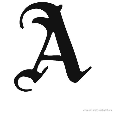 Letter A Font Design, Alphabet Old English, Calligraphy Letters Alphabet, Calligraphy Fonts Alphabet, Old English Letters, English Calligraphy, Alphabet Tattoo Designs, A Calligraphy, Cursive Alphabet