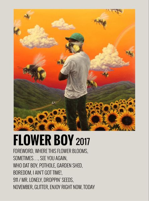 tags: flower boy, tyler the creator, kali uchis, steve lacy, frank ocean, see you again, 2020 vision, aesthetic, sunflower, summer, vintage, indie, hiphop, chill music, album poster, room decor Flower Boy Album Cover, Flower Boy Album, Tyler Poster, Tyler The Creator Flower Boy, Tyler The Creator Flower, Flower Boy (album), Tyler The Creator Wallpaper, Rap Album Covers, Whatsapp Wallpapers Hd