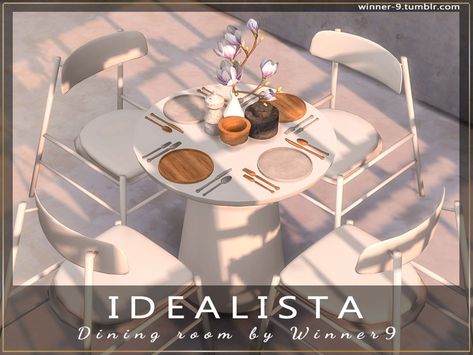 Sims 4 Cc Small Dining Table, Sims 4 Cc Table Decor, Sims 4 Cc Dining Room Set, Sims 4 Cc Furniture Dining Room, Sims 4 Dining Room Cc, Oval Dinner Table, Sims 4 Dining Room, Sims Car, Ria Core