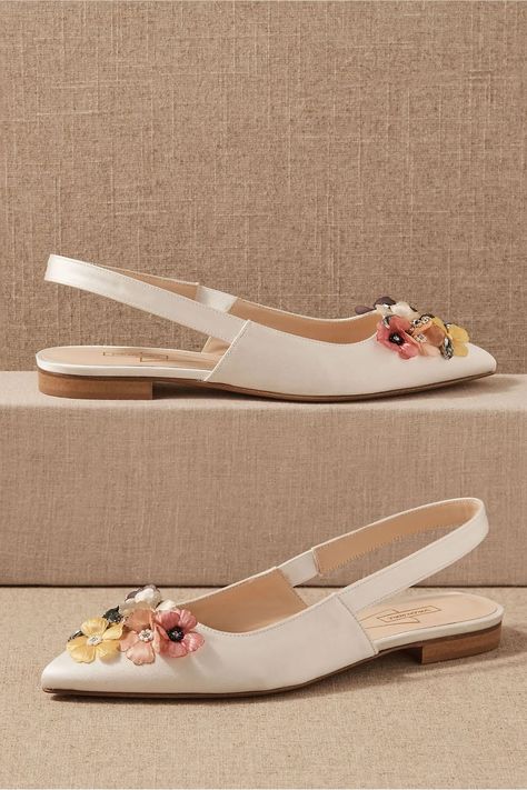 Boho Wedding Shoes, Ivory Flats, Rome Wedding, Fun Wedding Shoes, Bridal Flats, Wedding Flats, Anthropologie Shoes, Slingback Flats, September 21