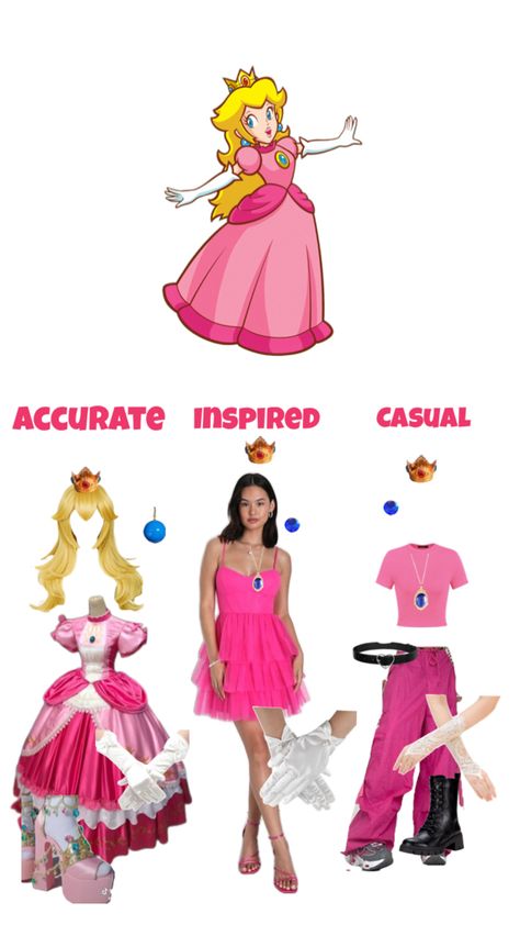 Princess Peach Outfit, Peach Outfit, Princess Peach Cosplay, Peach Cosplay, Peach Clothes, Princess Peach, Halloween Costumes