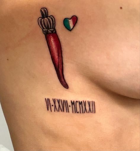 Italian Horn or Cornicello #italianhorn #italy #tattoo #tattooidea Italian Horn Tattoo Small, Cornicello Tattoo, Italian Horn Tattoo, Italy Tattoo, Italian Tattoos, Stick N Poke, Italian Horn, Tattoo Inspo, New Tattoos