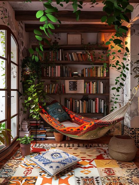 25 Stunning Boho Reading Nook Ideas for Book Lovers - Home Made Graceful Cozy Book Nook Aesthetic, Earthy Reading Nook, Room Ideas For Book Lovers, She Shed Book Nook, Bedrooms With Books, Small Reading Area In Living Room, Reading Spot Ideas, Cute Library Aesthetic, Sunroom Reading Nook