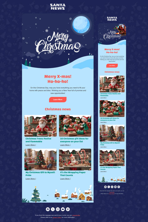 Christmas email template "Secret Christmas news" for publications & blogging industry. Create professional, responsive emails fast with no coding skills. Follow us on Pinterest for more inspiration and tips. 🤗 #christmas #newyear #stripoemail #emailnewsletter #emailtemplatedesign #emaildesigninspiration #emailmarketingdesign Christmas Email Template, Christmas Website Design, Christmas Email Design, Email Newsletter Template Design, Holiday Newsletter, Holiday Interior Design, Christmas Email, Christmas Newsletter, Coding Skills