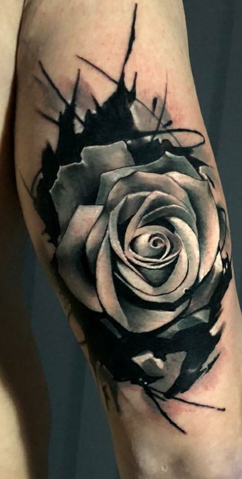 Masculine Rose Tattoo, Black And Gray Rose Tattoo, Black Rose Tattoo For Men, Celtic Angel, Black And Grey Rose Tattoo, Black And Grey Rose, Family Tattoo Designs, Rose Tattoos For Men, Devil Tattoo