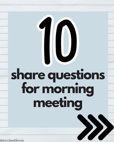 Solid Classroom Management ⭐️Engagement ⭐️Relationships on Instagram: "And number 10- would you rather own a hotel or zoo? Why?

The third component of my morning meeting has always been the “share.” For the share, I have a question displayed on my morning board as students come in the classroom along with 3 student names. This gives them plenty of time to think about their answer while they’re doing bell work. Then, after our greeting and message, those 3 students share their answer to the question. On Fridays, I do what I call a ⚡️⚡️lightning share⚡️⚡️. Lightning share is where I display a would you rather question and every student in the circle goes around and answers the question! 

Doing the share portion of morning meeting like this is great for those of you have a limited amount of Morning Meeting Questions Kindergarten, Sel Morning Meeting Questions, Morning Meeting Questions First Grade, Responsive Classroom Morning Meeting Activities, Morning Meeting Messages First Grade, Prompt Ideas, I Have A Question, Morning Board, Would You Rather Questions