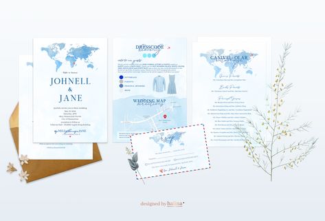 We made this Map themed wedding invitation for the lovely couple Johnell & Jane, as they want the invitation to tell their story as an LDR couple for a long time. Ldr Couple, Ldr Couples, Map Wedding Invitation, Map Wedding, Blue Map, Themed Wedding Invitations, The Invitation, Wedding Map, Lovely Couple