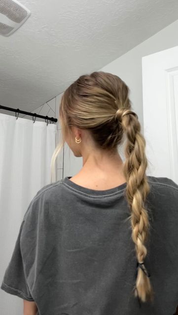 ZOEY BARNUM // ST GEORGE UT & MESQUITE NV HAIRSTYLIST on Instagram: "rope braids on rope braids on rope braids!!😍 such a simple style that looks so complicated! make people think you put a lot of effort into your hair but you really just put it in a ponytail and twisted it a couple times🤪 #hairstyle #hairstyles #hairstyletutorial #hairtutorial #hairinspo #hairinspiration #hair #hairstylist #hairstylistlife #stghairstylist #stgeorgeutahhairstylist #hairstlistproblems #hairgoals #hairideas #stgeorgehair #stgeorgehairstylist #stgeorgehair #stgeorgehairstylist #stgeorgehairsalon #utahhair #holidayhair #holidayhairstyle #viralstyle #hairhacks #hairstyleinspo #easyhairstyles" Cute Outfit With Braids, Boho Aesthetic Hairstyles, Milkmaid Braid Half Up Half Down, Braided Hairstyle Ponytail, Cute Hairstyles Fine Hair, Rope Braids Hairstyles, Cute Hair Styles Straight Hair, Hair Needle Hairstyle, Hairstyles For Road Trips