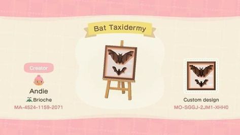 Acnh Spooky Path, Bat Taxidermy, Acnh Spooky, Taxidermy Bat, Bat Animal, Dark Fairycore, Forest Core, Mens Journal, Animal Crossing Game