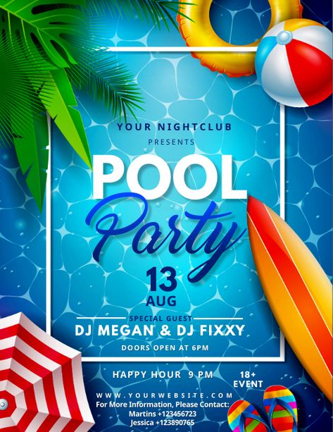 Pool Party Adults, Night Pool Party, 90s Fashion Outfits Hip Hop Party, Social Media Posting Schedule, Pool Party Invitations, Promotional Flyers, Summer Pool, Summer Pool Party, Social Media Schedule