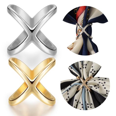 PRICES MAY VARY. 𝐌𝐀𝐓𝐄𝐑𝐈𝐀𝐋: Scarf rings and slides for scarves Made of high quality zinc alloy material, only 0.14OZ, suitable for for lightweight fabrics, will not slip or fall off. Scarf ring clip Real gold plating process, not easy to fade, will not scratch and wear scarves and clothes. 𝐒𝐈𝐙𝐄:Scarf clips for women inner diameter 0.73 inches (1.85 cm); Scarf buckle 2PCS Color: classic gold, silver, can match any color of your clothes, scarves, shawls. 𝐃𝐄𝐒𝐈𝐆𝐍: Scarf clips and ri Shawls Design, Shirt Clips, Scarf Buckle, Clothes Clips, Buckle Outfits, Design Scarf, Belted Sweater, Fabric Scarf, Elegant Scarves