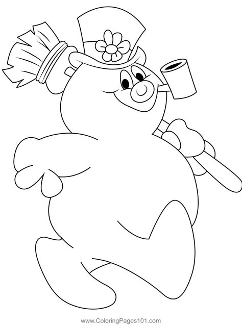 Frosty The Snowman Walking Coloring Page Island Of Misfit Toys Coloring Pages, Frosty The Snowman Coloring Pages, Frosty The Snowman Crafts, Frosty The Snowman Characters, Crocodile Coloring Pages, Snowman Coloring Page, Plywood Christmas, Window Paintings, Snowman Coloring Pages