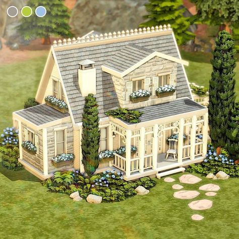 Sims 4 Cottage, Cottage Core House, Sims 4 House Plans, Sims 4 House Building, Bg Design, Sims 4 House Design, Casas The Sims 4, Sims Building, Sims House Plans