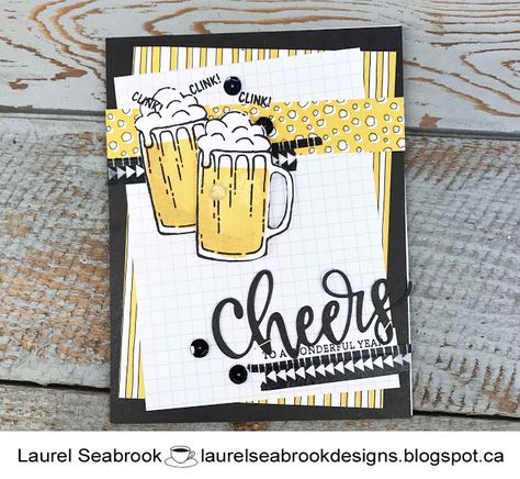 card drink beer glass cheers scripty words and letters glasses drinksSU Stampin´ Up karte oktoberfest Beer Cards For Men, Stampin Up Beer Card, Beer Birthday Cards Handmade, Beer Cards Handmade, Wine Cards, Beer Birthday Cards, Cocktail Cards, Happy Birthday Beer, Beer Card