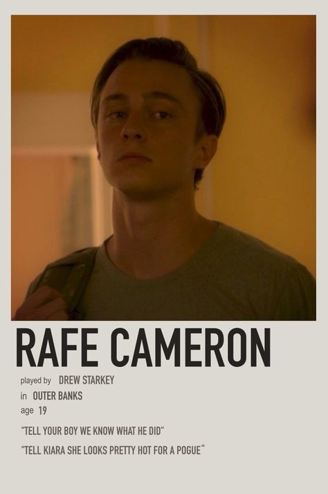 Rafe Cameron Polaroid Poster, Album Cover Wall Decor, Netflix Aesthetic, Pogue Style, Wanted Movie, Minimalistic Poster, Rafe Cameron, Drew Starkey, Polaroid Poster