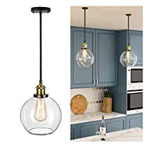 Check this out at Amazon Clear Globe Pendant Light, Shelving Laundry Room, Pendant Light Kitchen Island, Pool Table Lights, Pendant Light Kitchen, Moody Kitchen, Kitchen Pendant Lights, Modern Ceiling Light Fixtures, Glass Pendant Ceiling Light